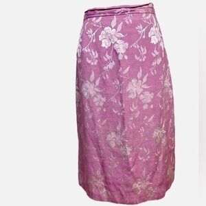 G.O.S.P.E.L. Purple and Silver Floral Pencil‎ Skirt